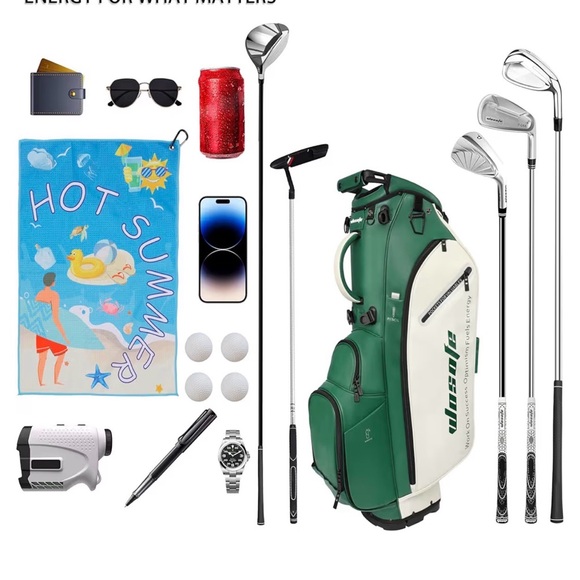 Green & White Stand Golf Bag by - Picture 3 of 9